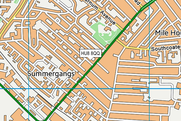 HU8 8QQ map - OS VectorMap District (Ordnance Survey)