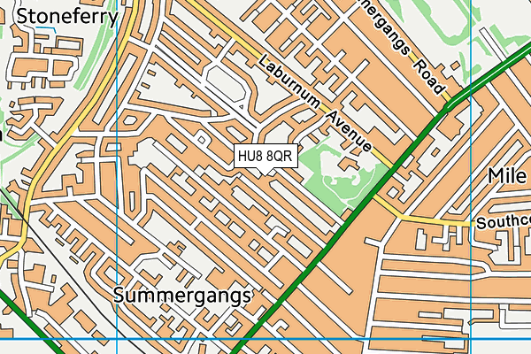 HU8 8QR map - OS VectorMap District (Ordnance Survey)