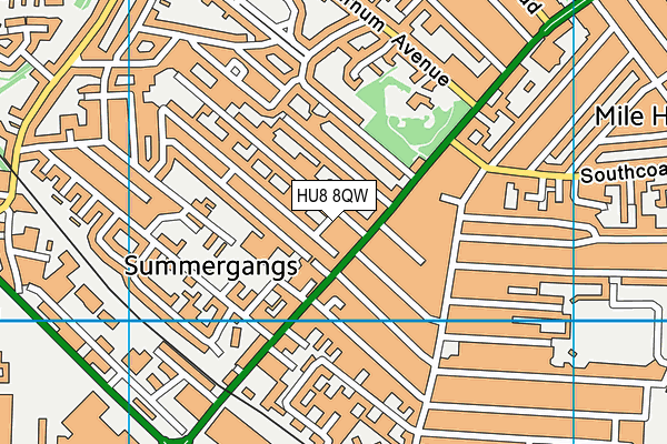 HU8 8QW map - OS VectorMap District (Ordnance Survey)