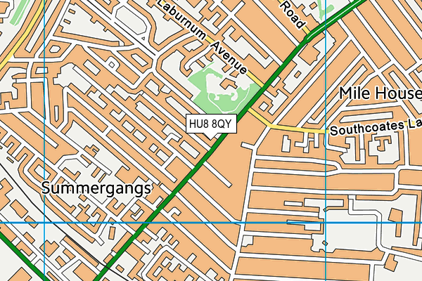 HU8 8QY map - OS VectorMap District (Ordnance Survey)