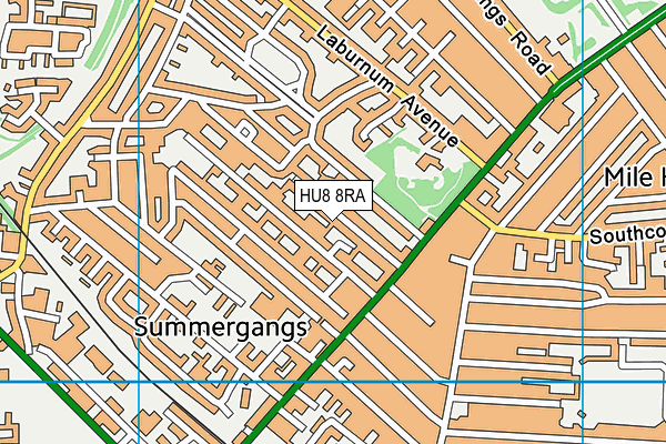 HU8 8RA map - OS VectorMap District (Ordnance Survey)