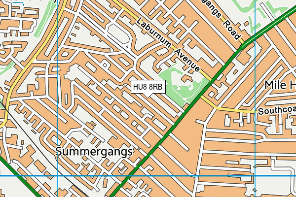 HU8 8RB map - OS VectorMap District (Ordnance Survey)