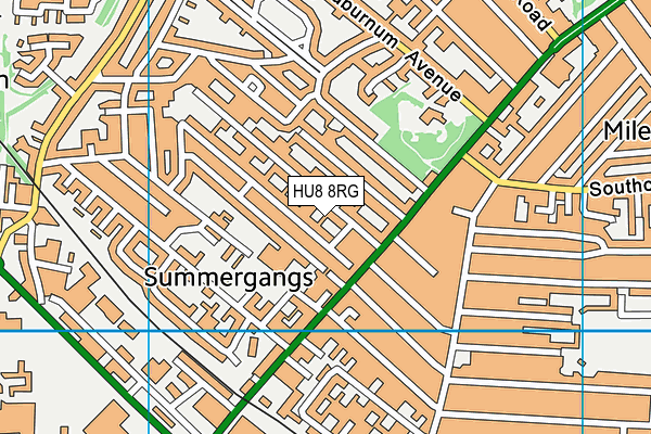 HU8 8RG map - OS VectorMap District (Ordnance Survey)