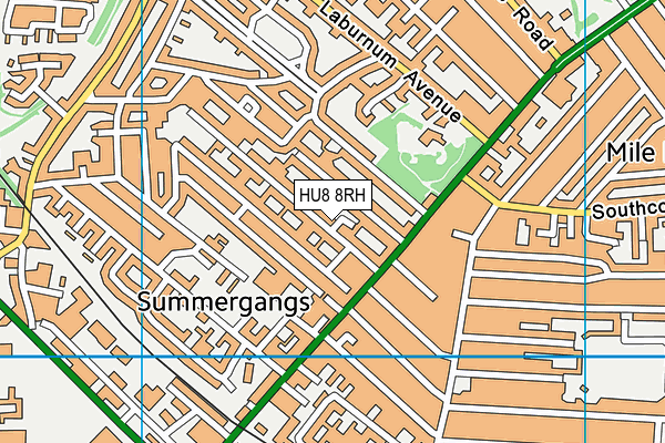 HU8 8RH map - OS VectorMap District (Ordnance Survey)