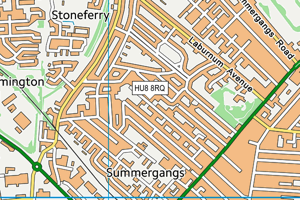 HU8 8RQ map - OS VectorMap District (Ordnance Survey)
