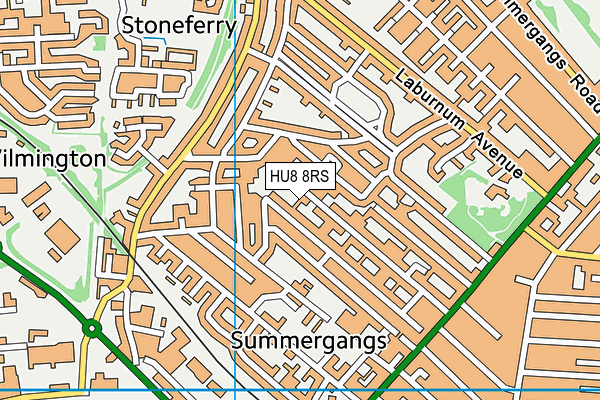 HU8 8RS map - OS VectorMap District (Ordnance Survey)