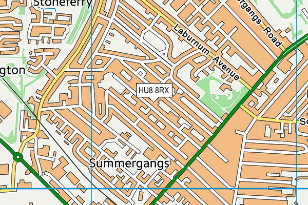 HU8 8RX map - OS VectorMap District (Ordnance Survey)