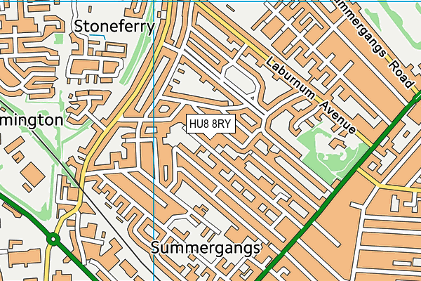 HU8 8RY map - OS VectorMap District (Ordnance Survey)