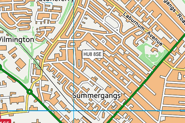 HU8 8SE map - OS VectorMap District (Ordnance Survey)