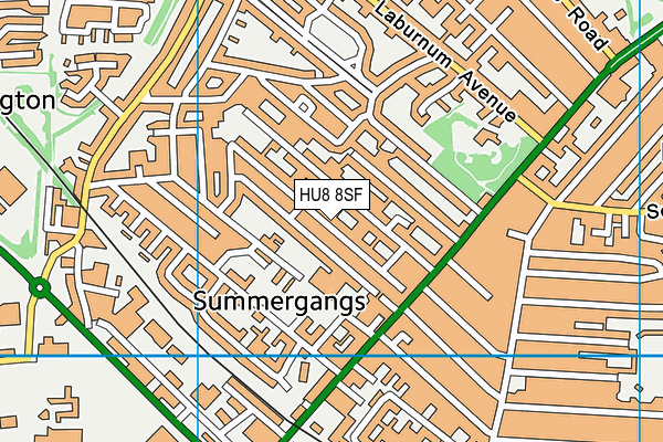 HU8 8SF map - OS VectorMap District (Ordnance Survey)