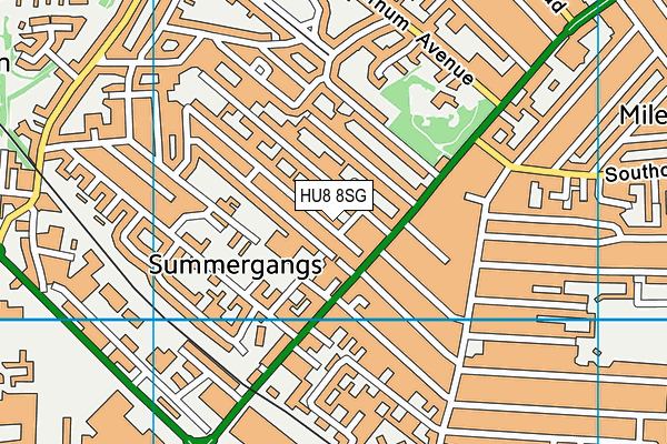 HU8 8SG map - OS VectorMap District (Ordnance Survey)