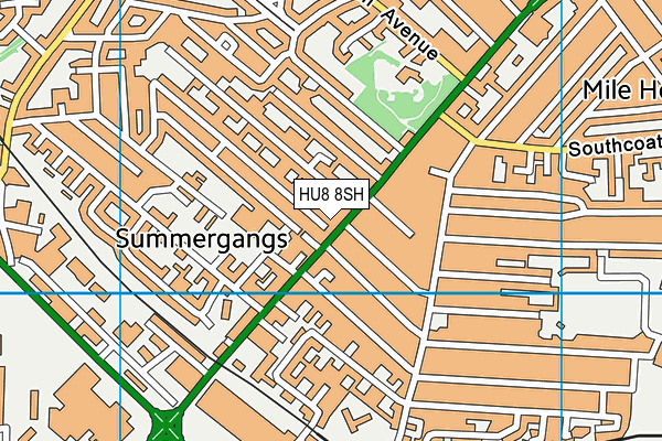 HU8 8SH map - OS VectorMap District (Ordnance Survey)