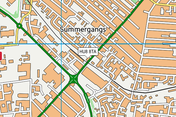 HU8 8TA map - OS VectorMap District (Ordnance Survey)