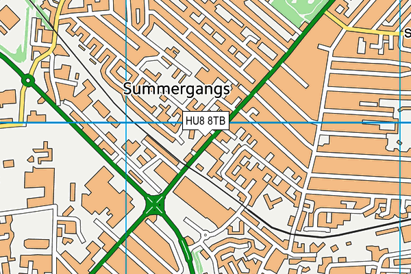 HU8 8TB map - OS VectorMap District (Ordnance Survey)