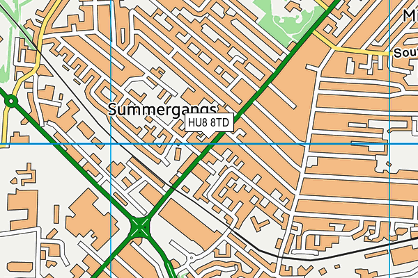 HU8 8TD map - OS VectorMap District (Ordnance Survey)