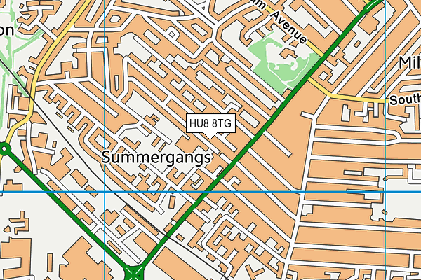 HU8 8TG map - OS VectorMap District (Ordnance Survey)