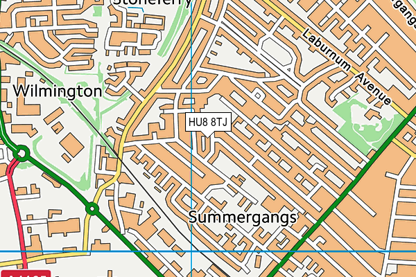 HU8 8TJ map - OS VectorMap District (Ordnance Survey)