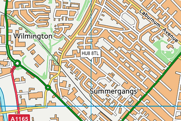 HU8 8TL map - OS VectorMap District (Ordnance Survey)
