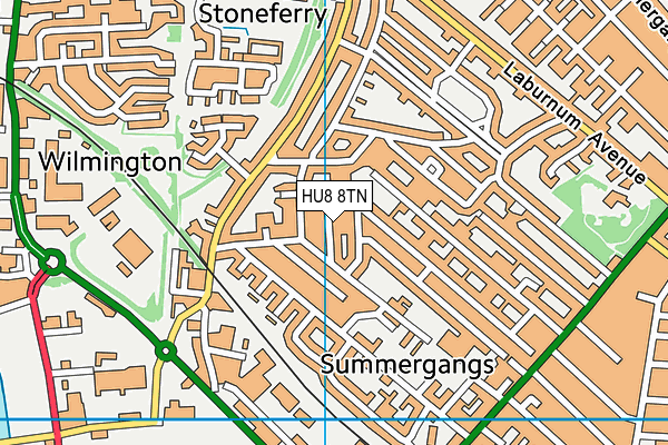 HU8 8TN map - OS VectorMap District (Ordnance Survey)