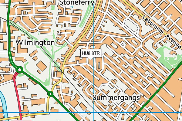 HU8 8TR map - OS VectorMap District (Ordnance Survey)