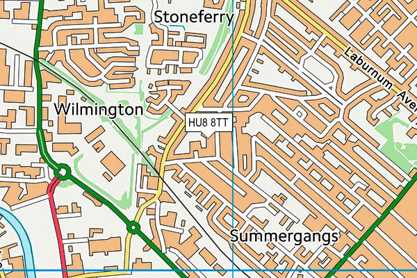 HU8 8TT map - OS VectorMap District (Ordnance Survey)