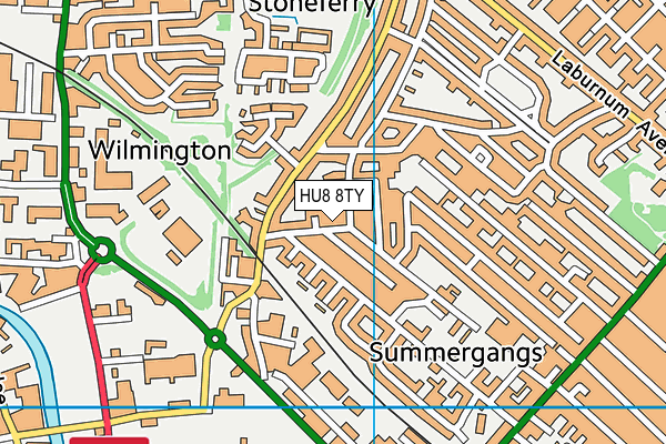 HU8 8TY map - OS VectorMap District (Ordnance Survey)