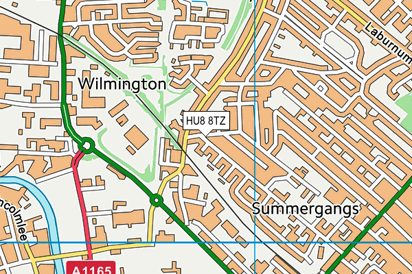 HU8 8TZ map - OS VectorMap District (Ordnance Survey)