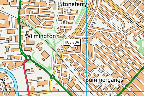 HU8 8UA map - OS VectorMap District (Ordnance Survey)