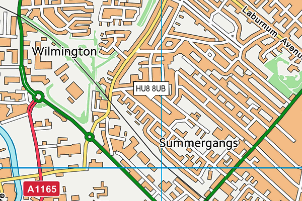 HU8 8UB map - OS VectorMap District (Ordnance Survey)