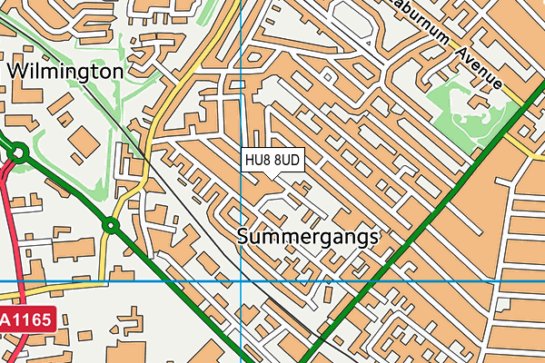 HU8 8UD map - OS VectorMap District (Ordnance Survey)