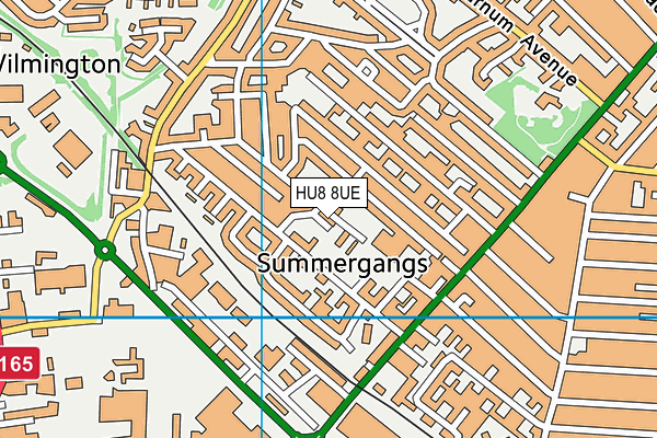 HU8 8UE map - OS VectorMap District (Ordnance Survey)