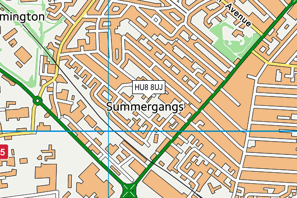 HU8 8UJ map - OS VectorMap District (Ordnance Survey)