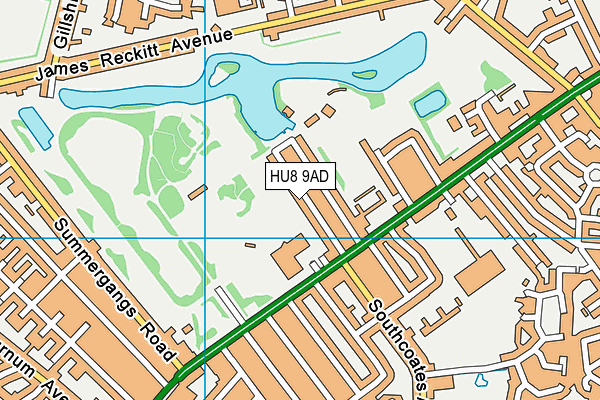 HU8 9AD map - OS VectorMap District (Ordnance Survey)