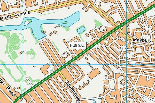 HU8 9AL map - OS VectorMap District (Ordnance Survey)