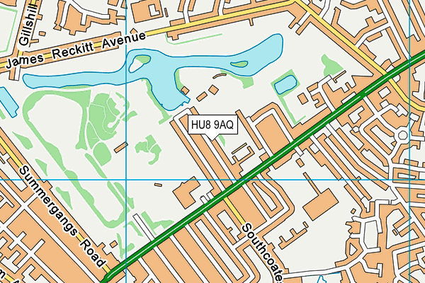 HU8 9AQ map - OS VectorMap District (Ordnance Survey)