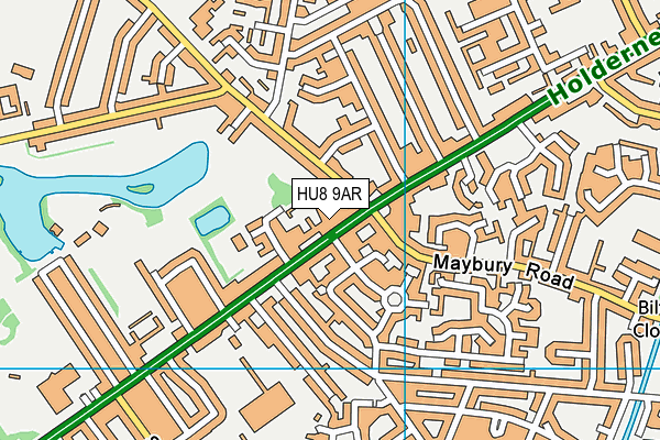 HU8 9AR map - OS VectorMap District (Ordnance Survey)