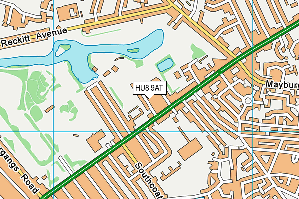 HU8 9AT map - OS VectorMap District (Ordnance Survey)