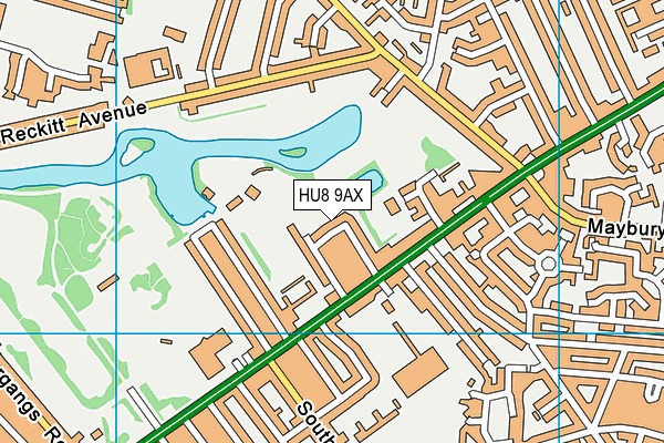 HU8 9AX map - OS VectorMap District (Ordnance Survey)