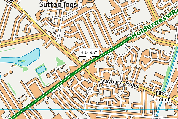 HU8 9AY map - OS VectorMap District (Ordnance Survey)