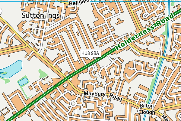 HU8 9BA map - OS VectorMap District (Ordnance Survey)