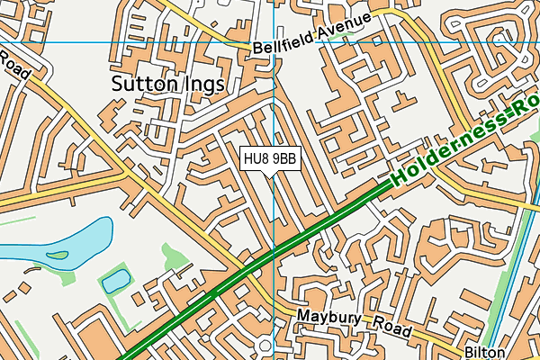 HU8 9BB map - OS VectorMap District (Ordnance Survey)