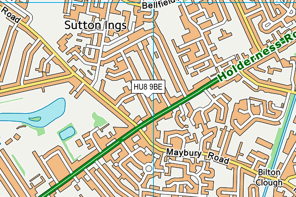 HU8 9BE map - OS VectorMap District (Ordnance Survey)