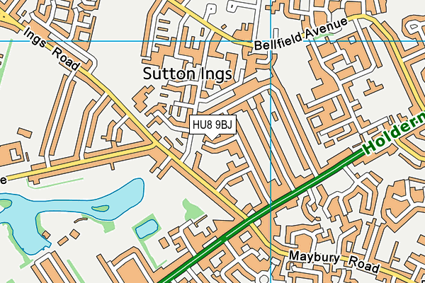 HU8 9BJ map - OS VectorMap District (Ordnance Survey)