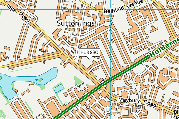 HU8 9BQ map - OS VectorMap District (Ordnance Survey)