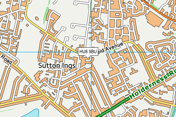 HU8 9BU map - OS VectorMap District (Ordnance Survey)