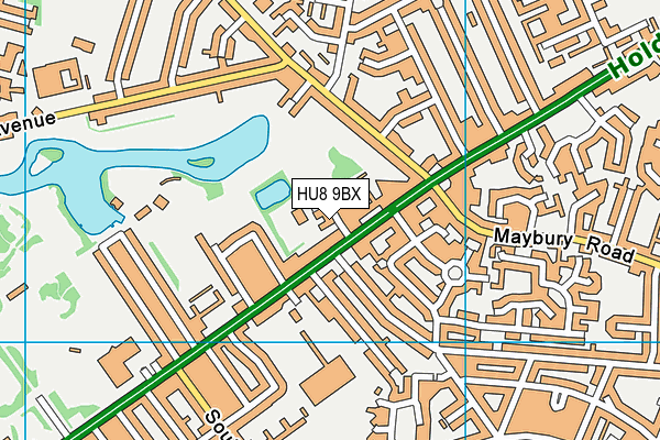 HU8 9BX map - OS VectorMap District (Ordnance Survey)