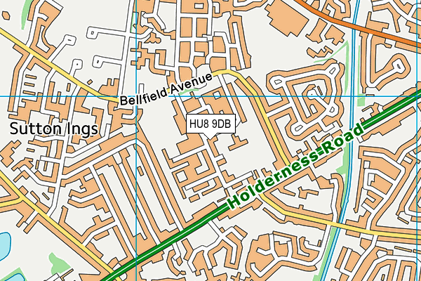 HU8 9DB map - OS VectorMap District (Ordnance Survey)