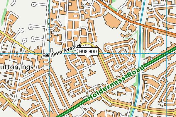 HU8 9DD map - OS VectorMap District (Ordnance Survey)