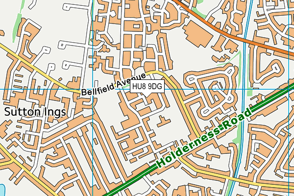 HU8 9DG map - OS VectorMap District (Ordnance Survey)