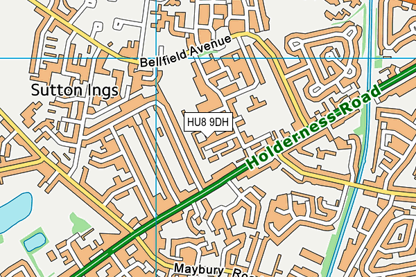 HU8 9DH map - OS VectorMap District (Ordnance Survey)